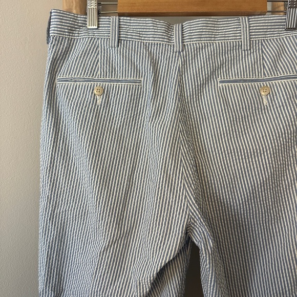 Polo Ralph Lauren Suffield Pant Seersucker 35/32 Blue White - Picture 9 of 10